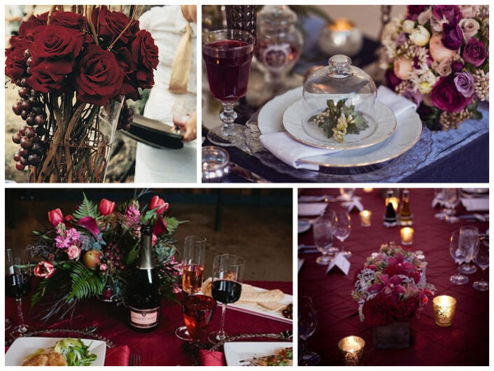 Свадьба в цвете марсала: образы жениха и невесты, оформление и элементы декора.